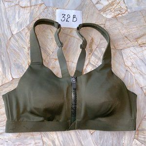 Victoria Secret 32B Green KNOCKOUT ULTRA MAX SPORT BRA FRONT ZIP
